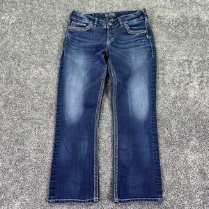 Silver Jeans Womens 29 Blue Suki Mid Capri Denim Casual Medium Wash City Logo